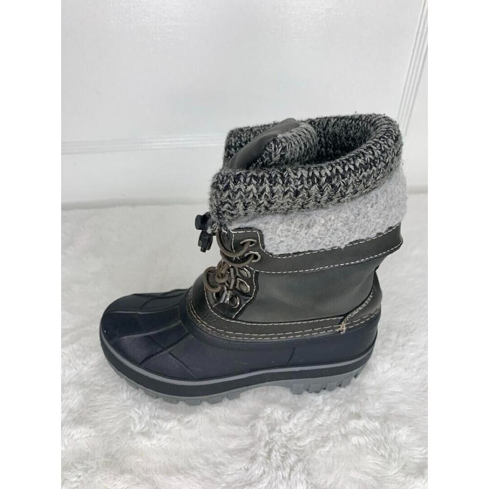 Dream Pairs Boys Winter Snow Boots Sz 11 Waterproof Insulated Warm Gray & Black - Picture 7 of 8